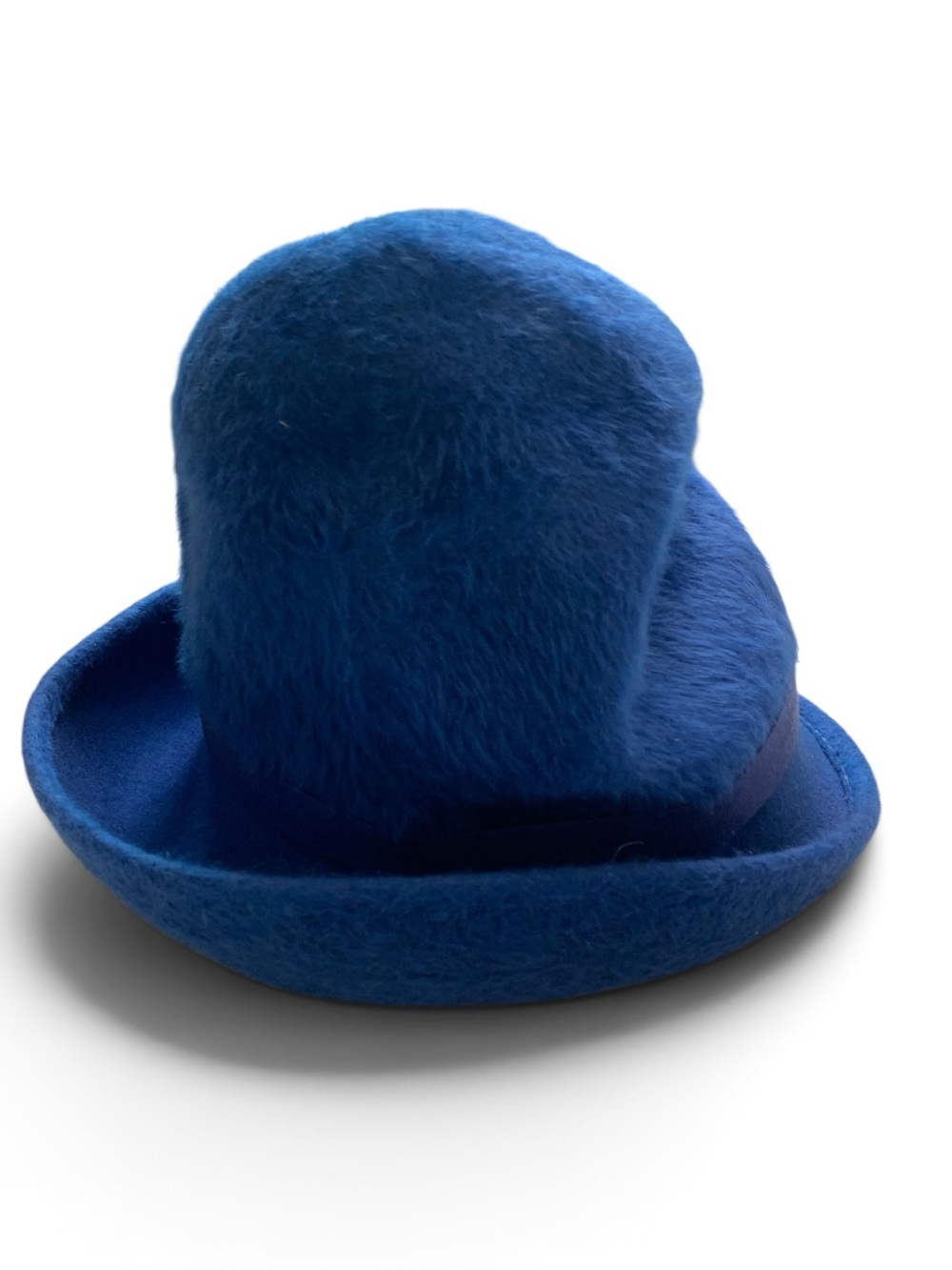 Susan Carol Vintage Blue  Felt Hat w Gold Hardware